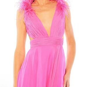 Mac Duggal Pink Plunge Sundress for Prom